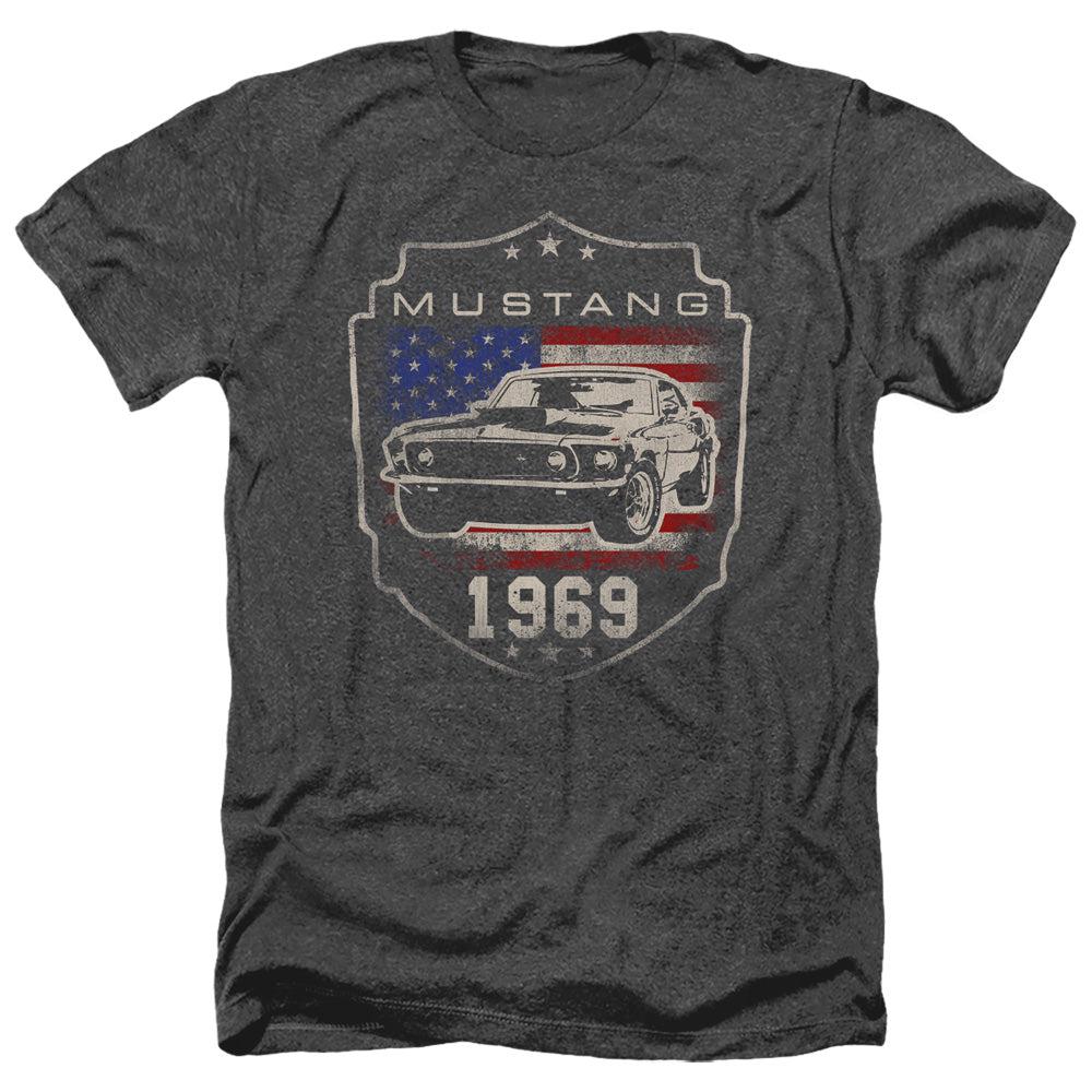 Ford Mustang 1969 American Flag Short-Sleeve T-Shirt-Grease Monkey Garage