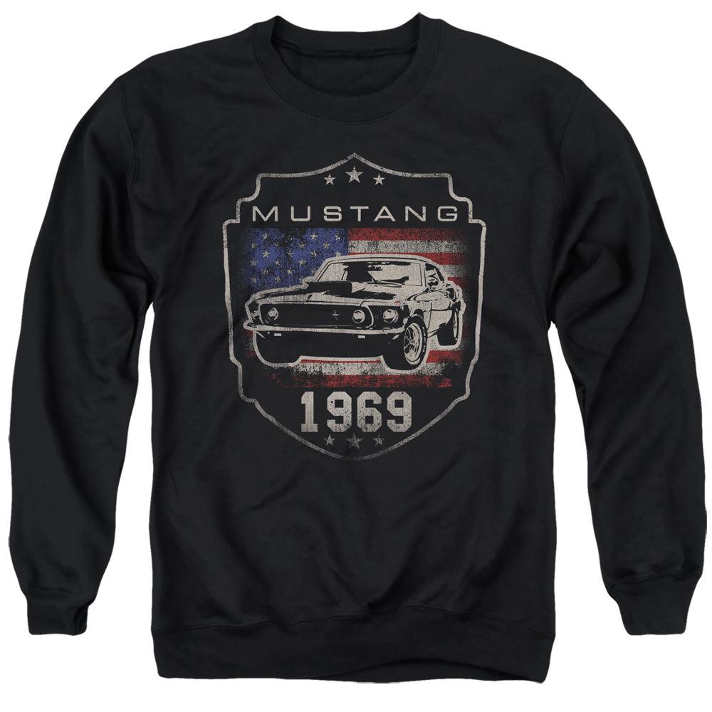 Ford Mustang 1969 American Flag Sweatshirt-Grease Monkey Garage