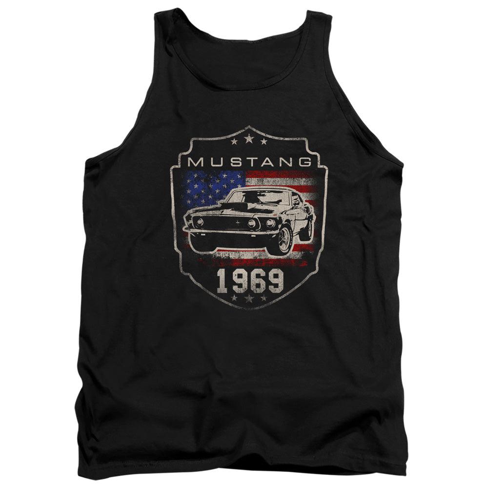 Ford Mustang 1969 American Flag Tank Top-Grease Monkey Garage