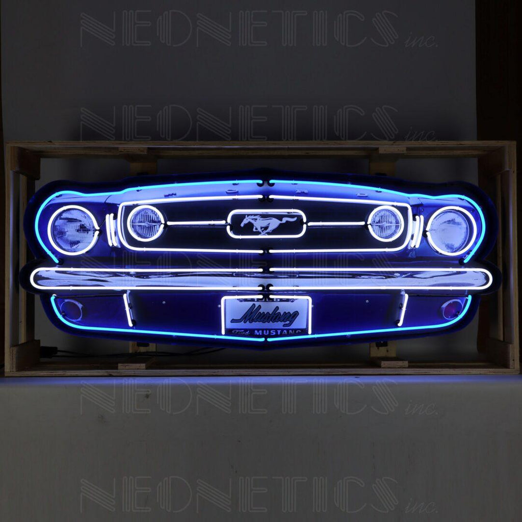 Ford Mustang Grille Neon Sign in Steel Can-Neon Signs-Grease Monkey Garage
