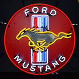 Ford Mustang Red Neon Sign with Backing-Neon Signs-Grease Monkey Garage