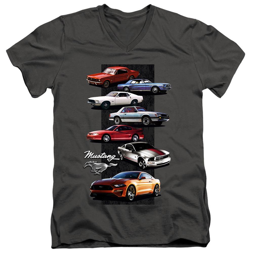Ford Mustang Stack Short-Sleeve V-Neck T-Shirt-Grease Monkey Garage