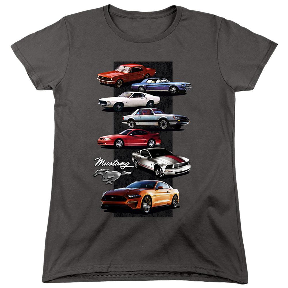 Ford Mustang Stack Women's Short-Sleeve T-Shirt-Grease Monkey Garage