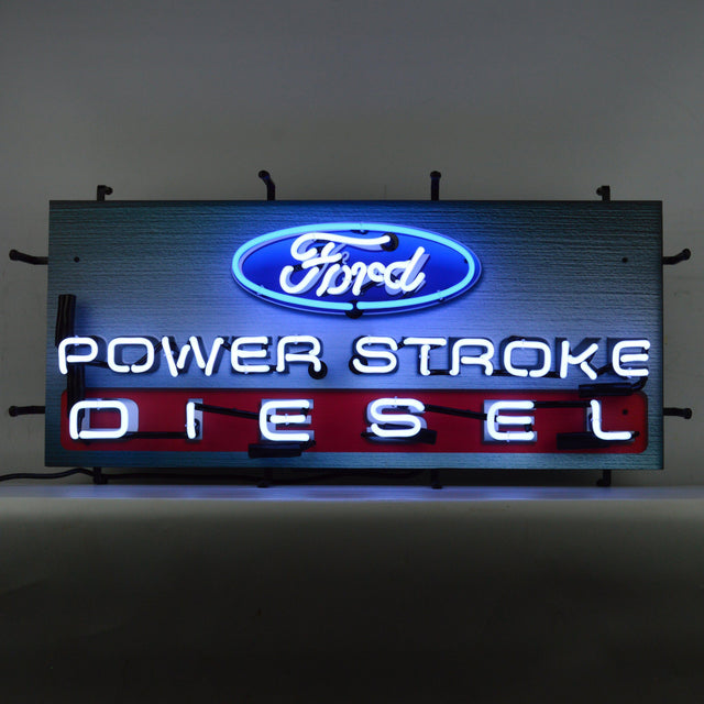 Ford Power Stroke Diesel Neon Sign with Backing-Neon Signs-Grease Monkey Garage