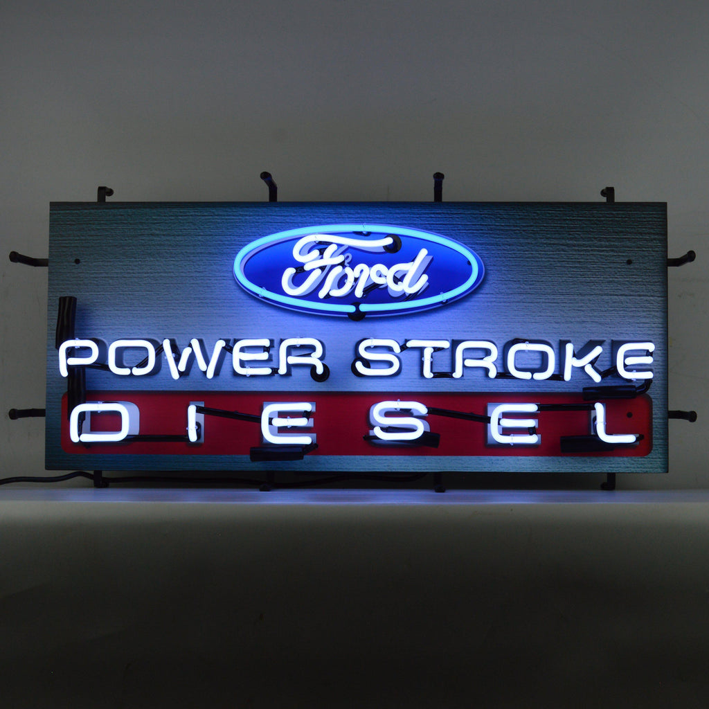 Ford Power Stroke Diesel Neon Sign with Backing-Neon Signs-Grease Monkey Garage
