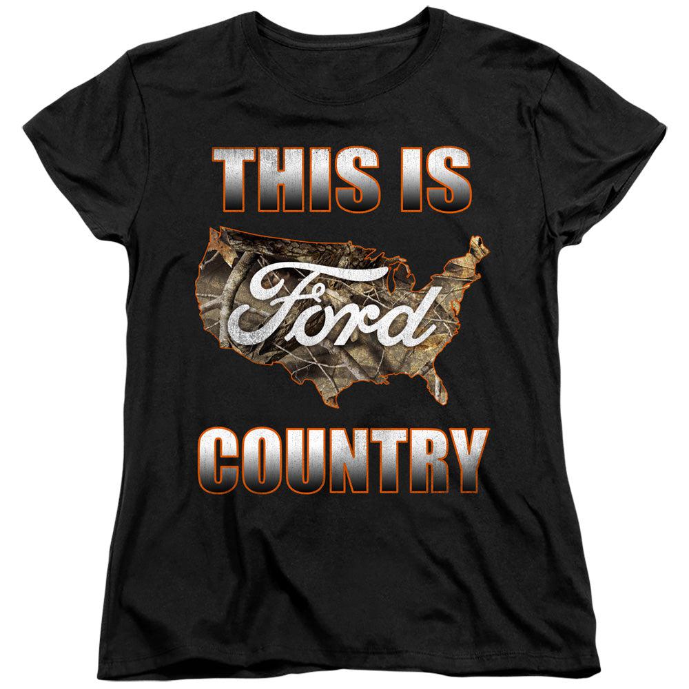 Ford This is Ford Country Camo Women's Short-Sleeve T-Shirt-Grease Monkey Garage