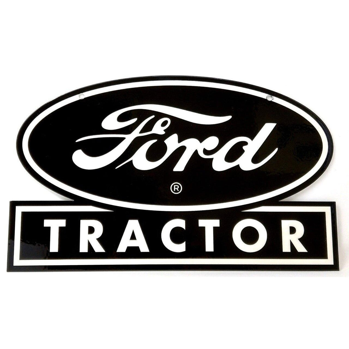 Ford Tractor Black Emblem Metal Sign-Metal Signs-Grease Monkey Garage