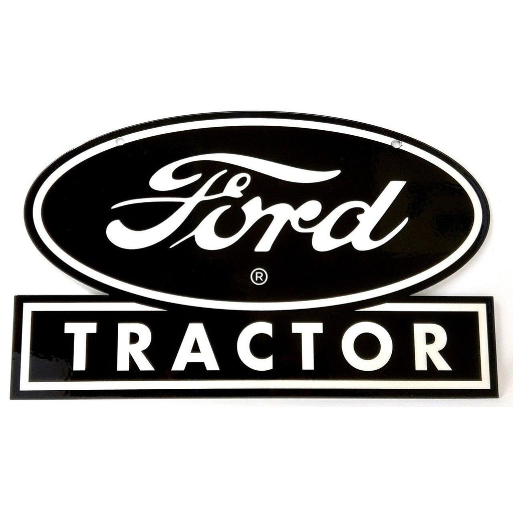 Ford Tractor Black Emblem Metal Sign-Metal Signs-Grease Monkey Garage