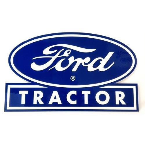 Ford Tractor Blue Emblem Metal Sign-Metal Signs-Grease Monkey Garage