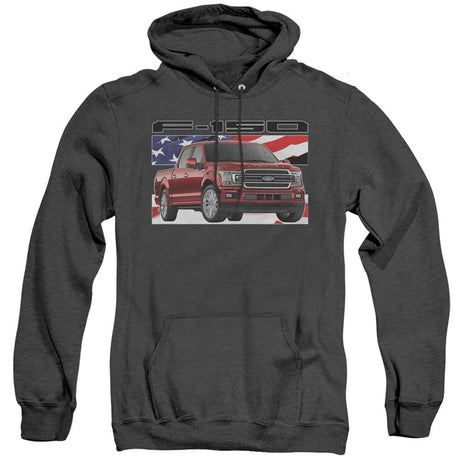 Ford Trucks F-150 American Flag Heather Hoodie-Grease Monkey Garage