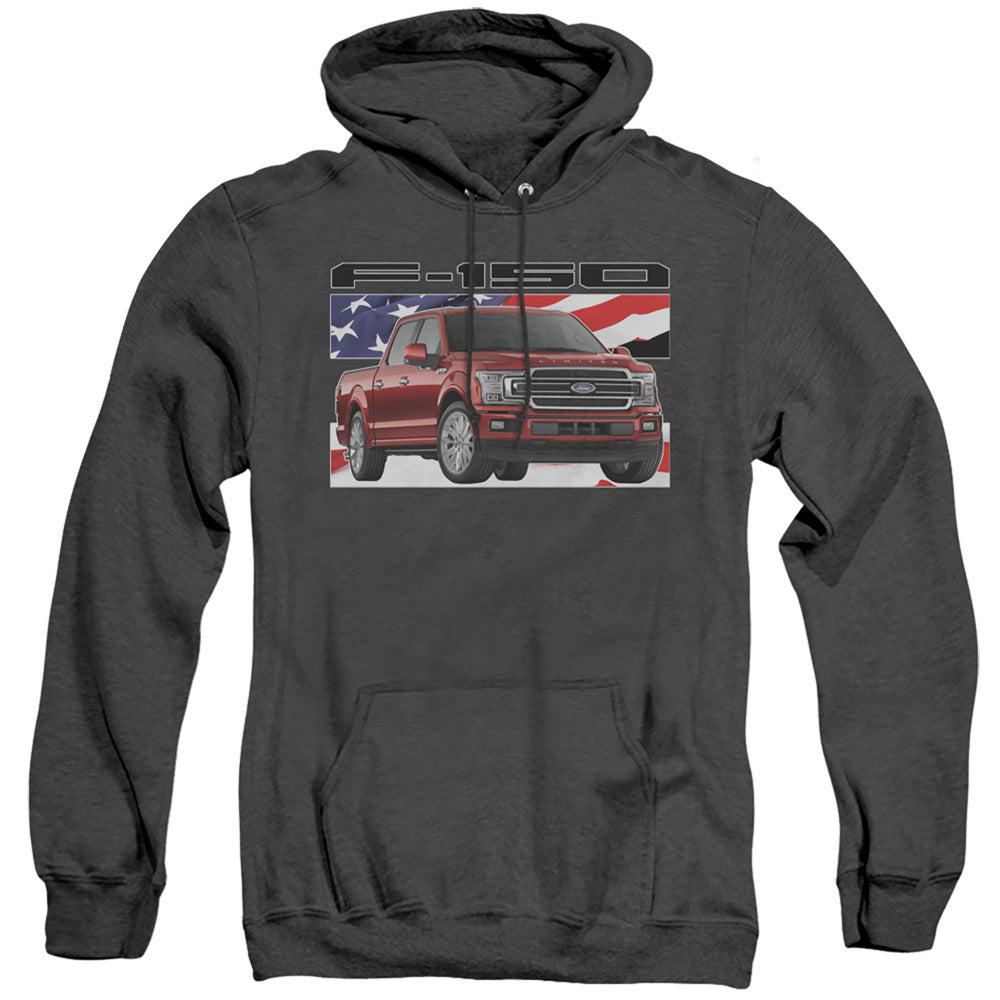 Ford Trucks F-150 American Flag Heather Hoodie-Grease Monkey Garage