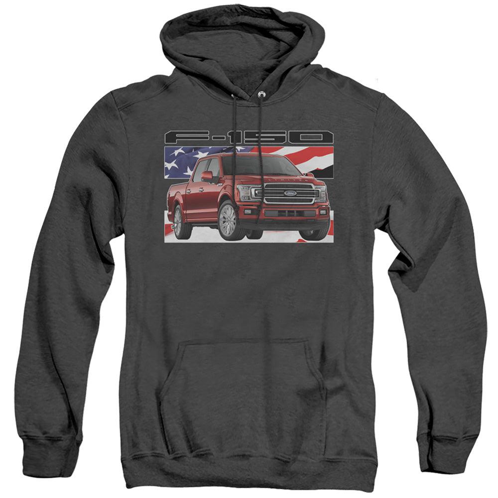 Ford Trucks F-150 American Flag Heather Hoodie-Grease Monkey Garage