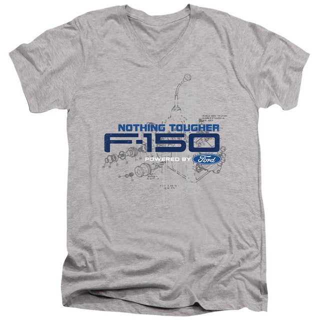 Ford Trucks F-150 Nothing Tougher Powered by Ford Short-Sleeve V-Neck T-Shirt-Grease Monkey Garage