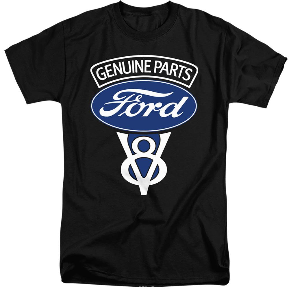 Ford V8 Genuine Parts Tall Short-Sleeve T-Shirt-Grease Monkey Garage
