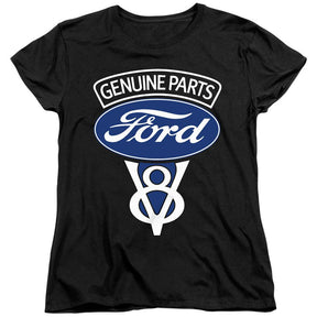 Ford V8 Genuine Parts Women's Short-Sleeve T-Shirt-Grease Monkey Garage