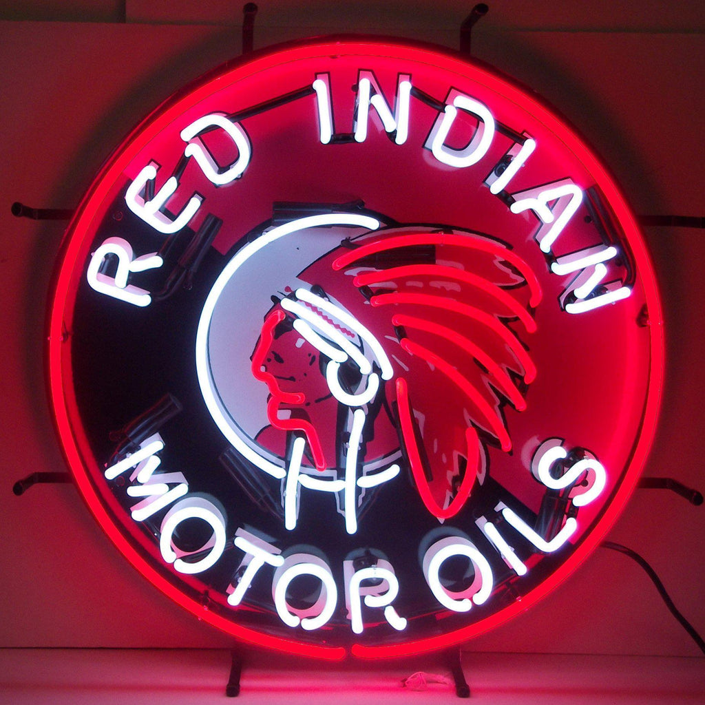Frontenac Red Indian Motor Oils Neon Sign-Neon Signs-Grease Monkey Garage