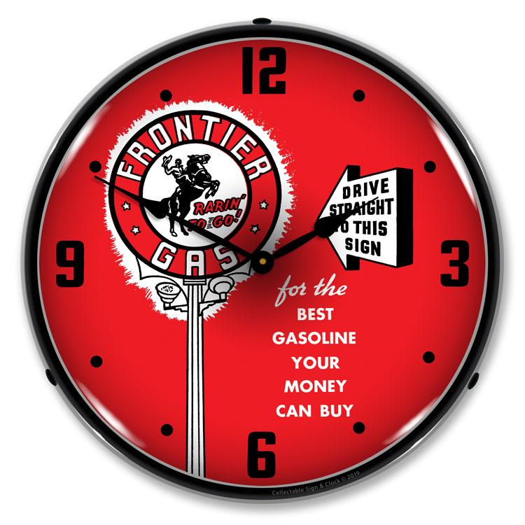 Frontier Gas LED Clock-LED Clocks-Grease Monkey Garage
