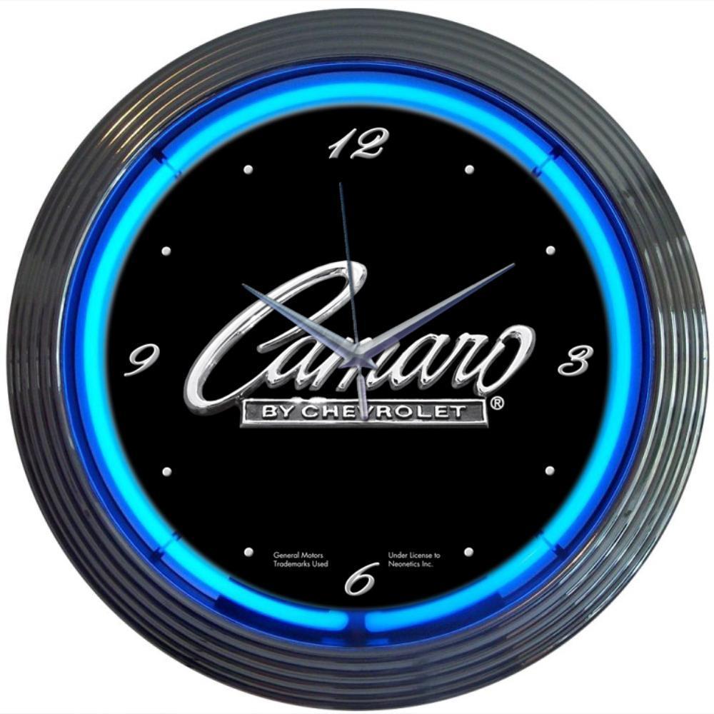 GM Camaro Script Neon Clock-Clocks-Grease Monkey Garage