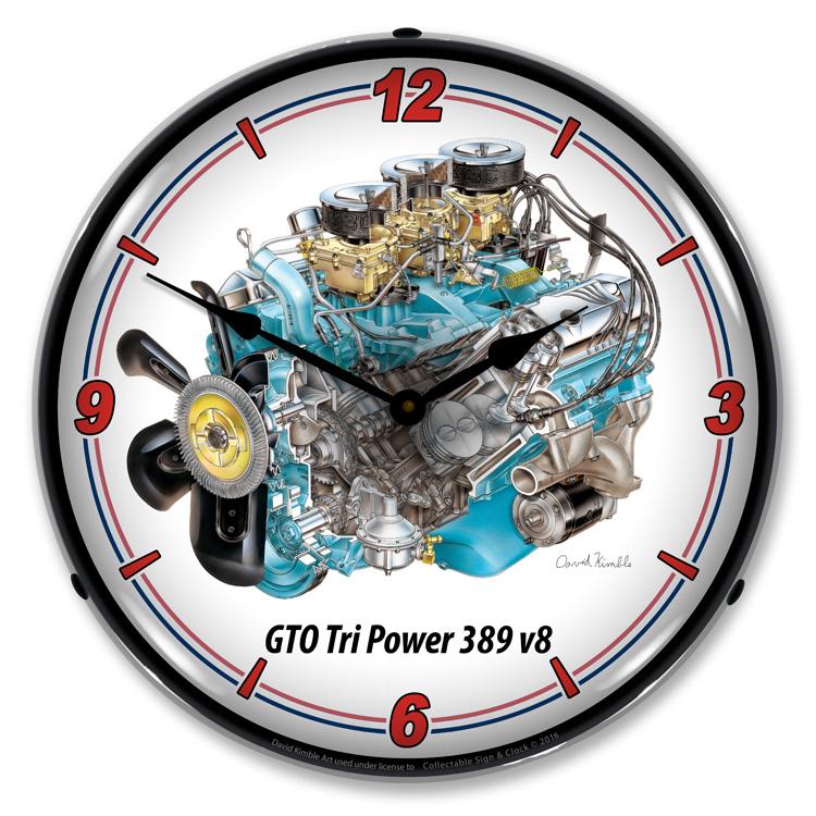 GTO Tri Power V8 LED Clock-LED Clocks-Grease Monkey Garage