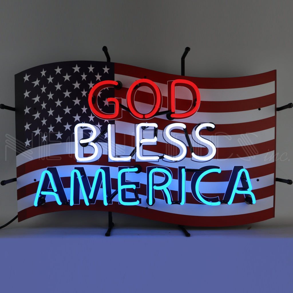 God Bless America Neon Sign-Neon Signs-Grease Monkey Garage