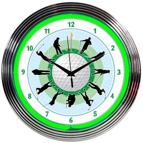 Golf Neon Clock-Clocks-Grease Monkey Garage