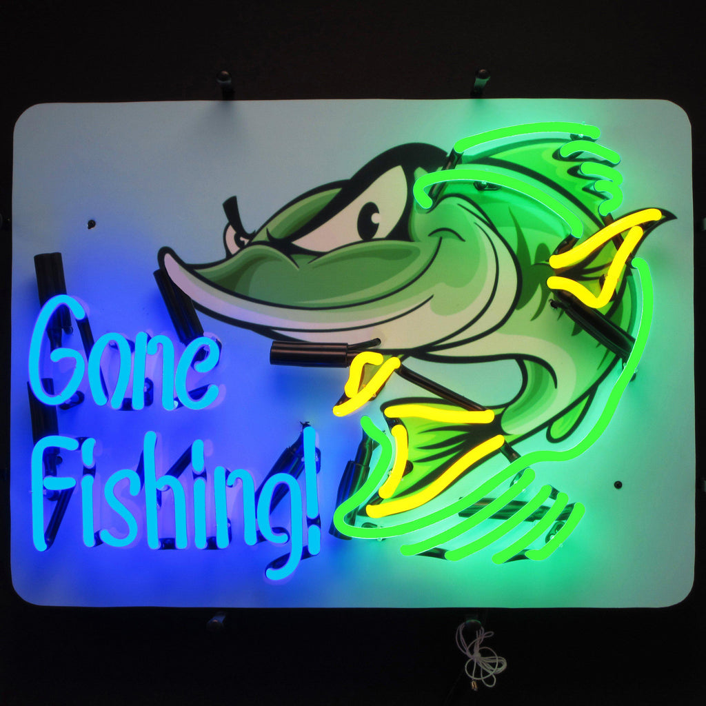 Gone Fishing Neon Sign-Neon Signs-Grease Monkey Garage