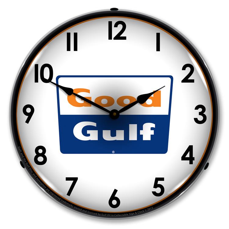 Good Gulf LED Clock-LED Clocks-Grease Monkey Garage
