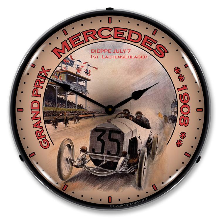 Grand Prix Mercedes LED Clock-LED Clocks-Grease Monkey Garage