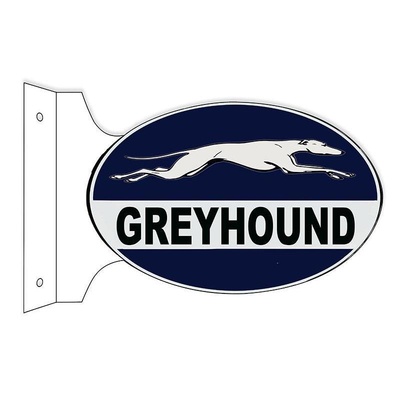 Greyhound Double Sided Metal Sign with Flange-Metal Signs-Grease Monkey Garage