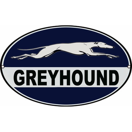 Greyhound Oval Metal Sign-Metal Signs-Grease Monkey Garage