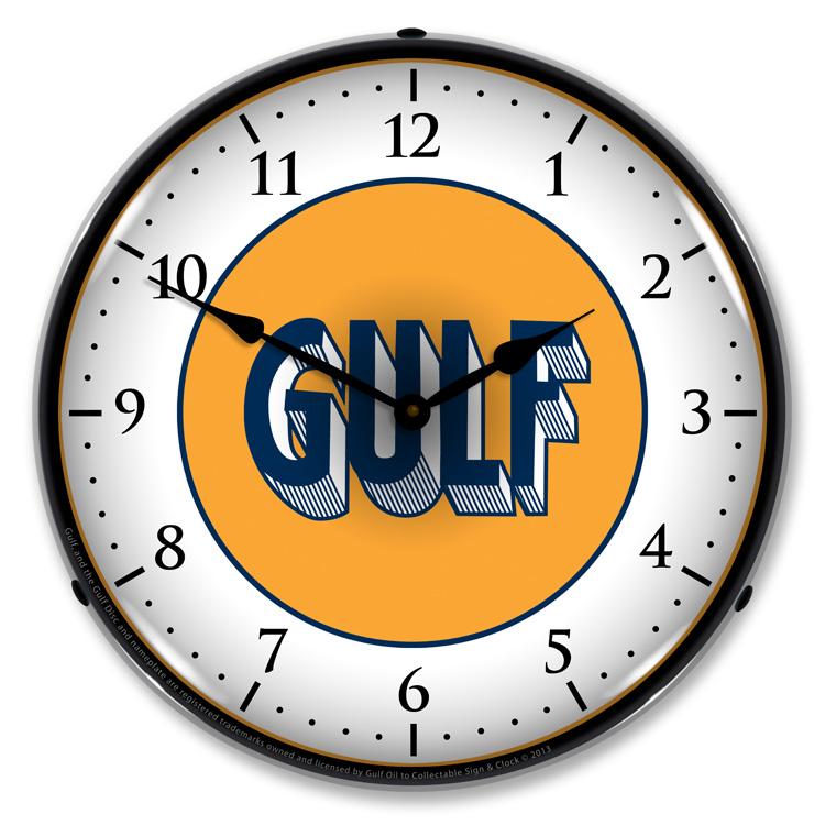 Gulf 1920 LED Clock-LED Clocks-Grease Monkey Garage