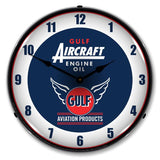 Gulf Aircraft Engine Oil LED Clock-LED Clocks-Grease Monkey Garage