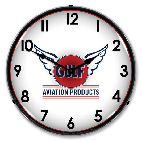 Gulf Aviation LED Clock-LED Clocks-Grease Monkey Garage