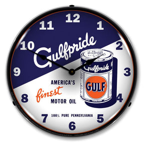 Gulfpride Motor Oil 2 LED Clock-LED Clocks-Grease Monkey Garage