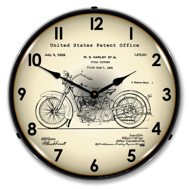 Harley 1928 Patent Backlit LED Clock-LED Clocks-Grease Monkey Garage