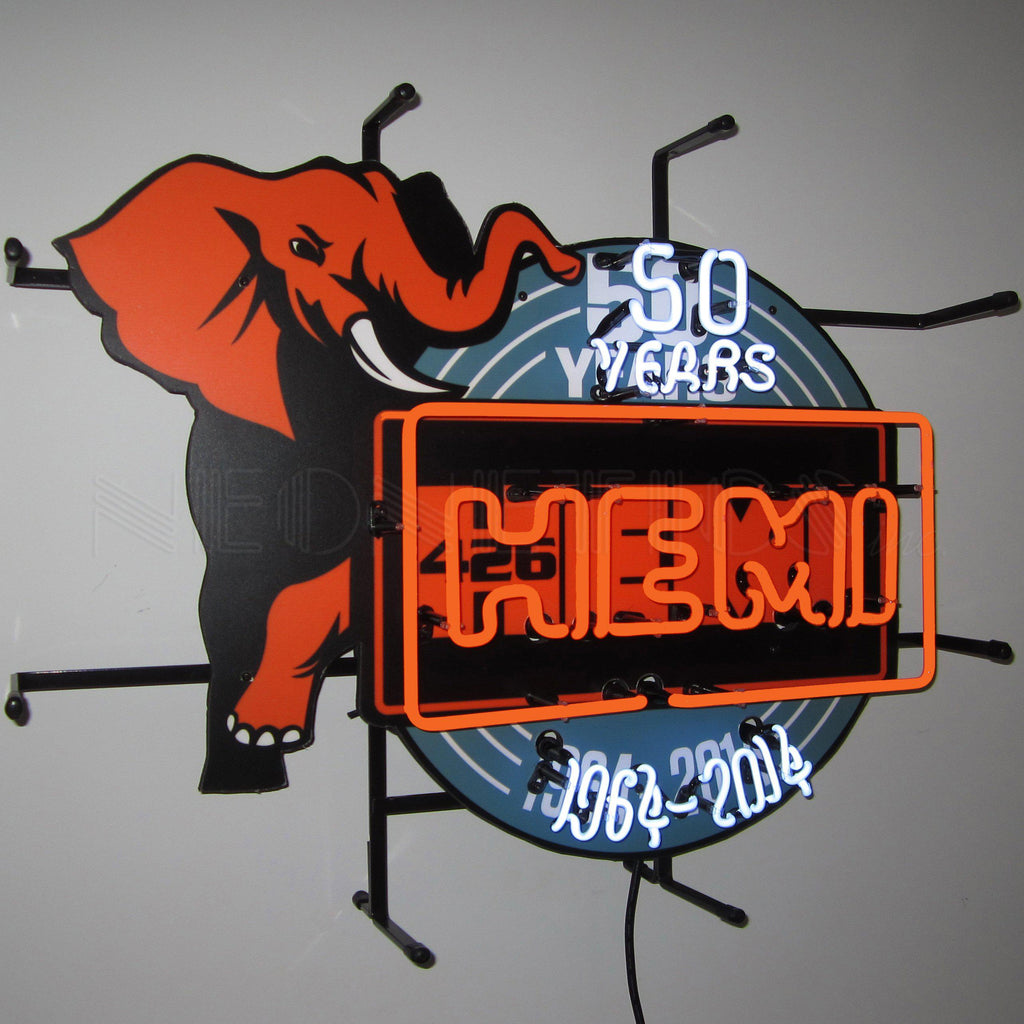 Hemi 50th anniversary Neon Sign-Neon Signs-Grease Monkey Garage