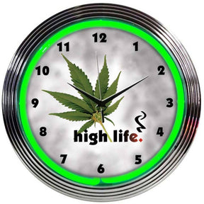 High Life Neon Clock-Clocks-Grease Monkey Garage
