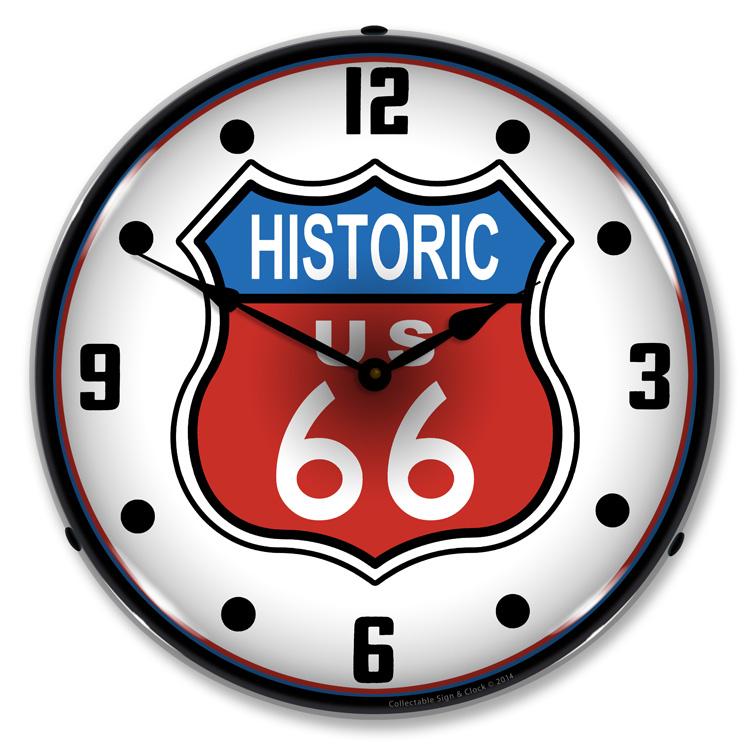 Historic Route 66 LED Clock-LED Clocks-Grease Monkey Garage