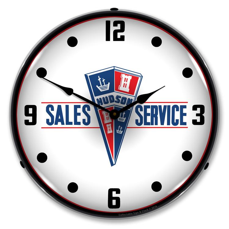 Hudson Sales and Service LED Clock-LED Clocks-Grease Monkey Garage