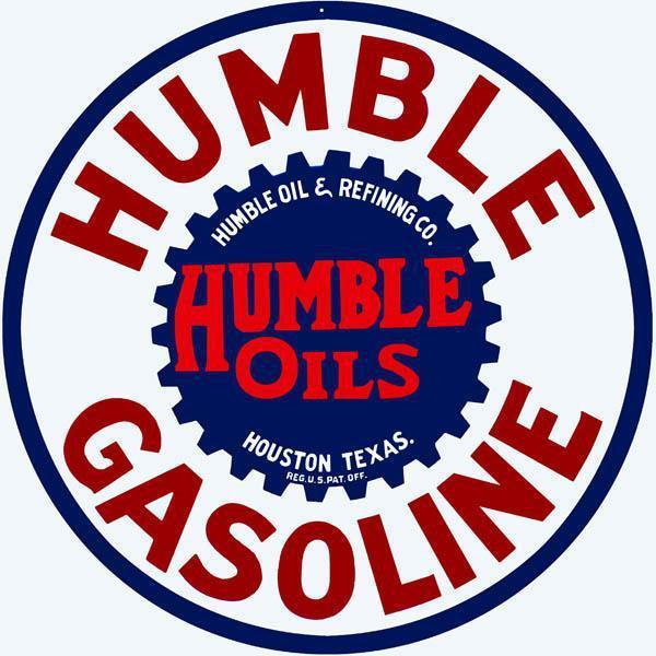 Humble Gasoline Metal Sign-Metal Signs-Grease Monkey Garage