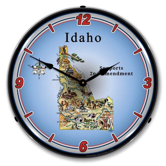 Idaho Supports the 2nd Amendment LED Clock-LED Clocks-Grease Monkey Garage