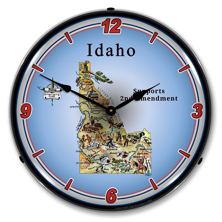 Idaho Supports the 2nd Amendment LED Clock-LED Clocks-Grease Monkey Garage
