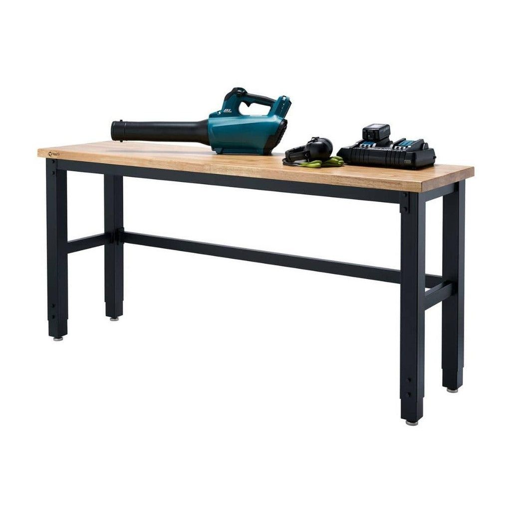 Industrial Wood Top Work Table 72" x 19"-Grease Monkey Garage