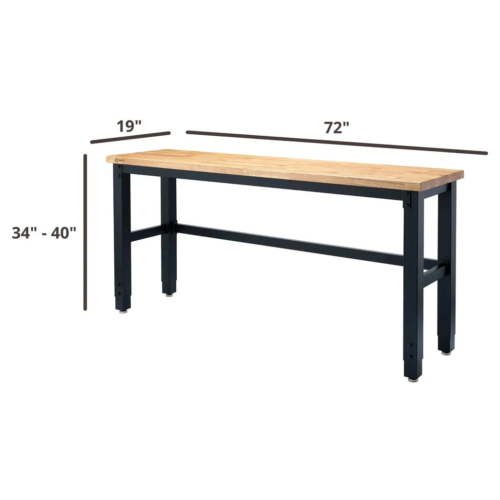 Industrial Wood Top Work Table 72" x 19"-Grease Monkey Garage
