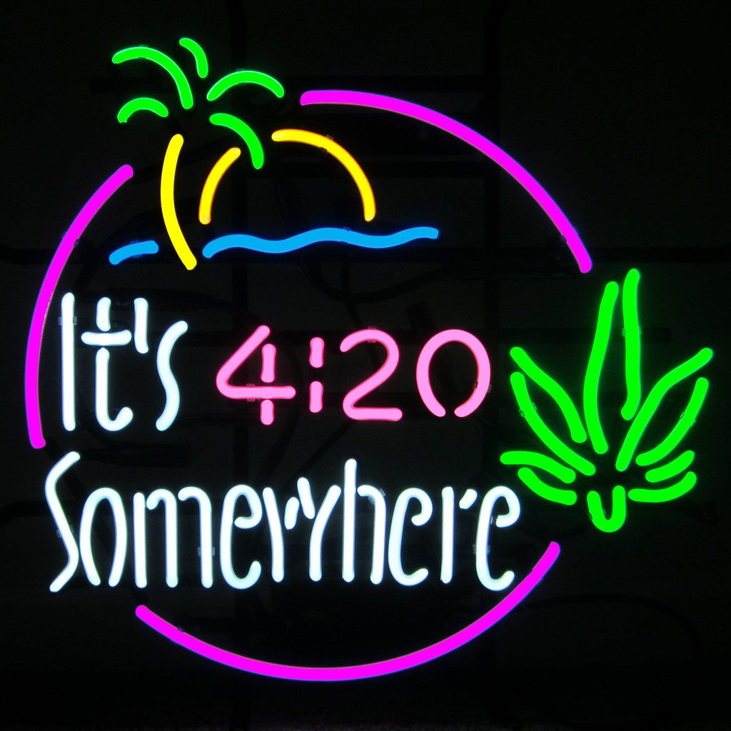 It's 420 Somewhere Neon Sign-Neon Signs-Grease Monkey Garage
