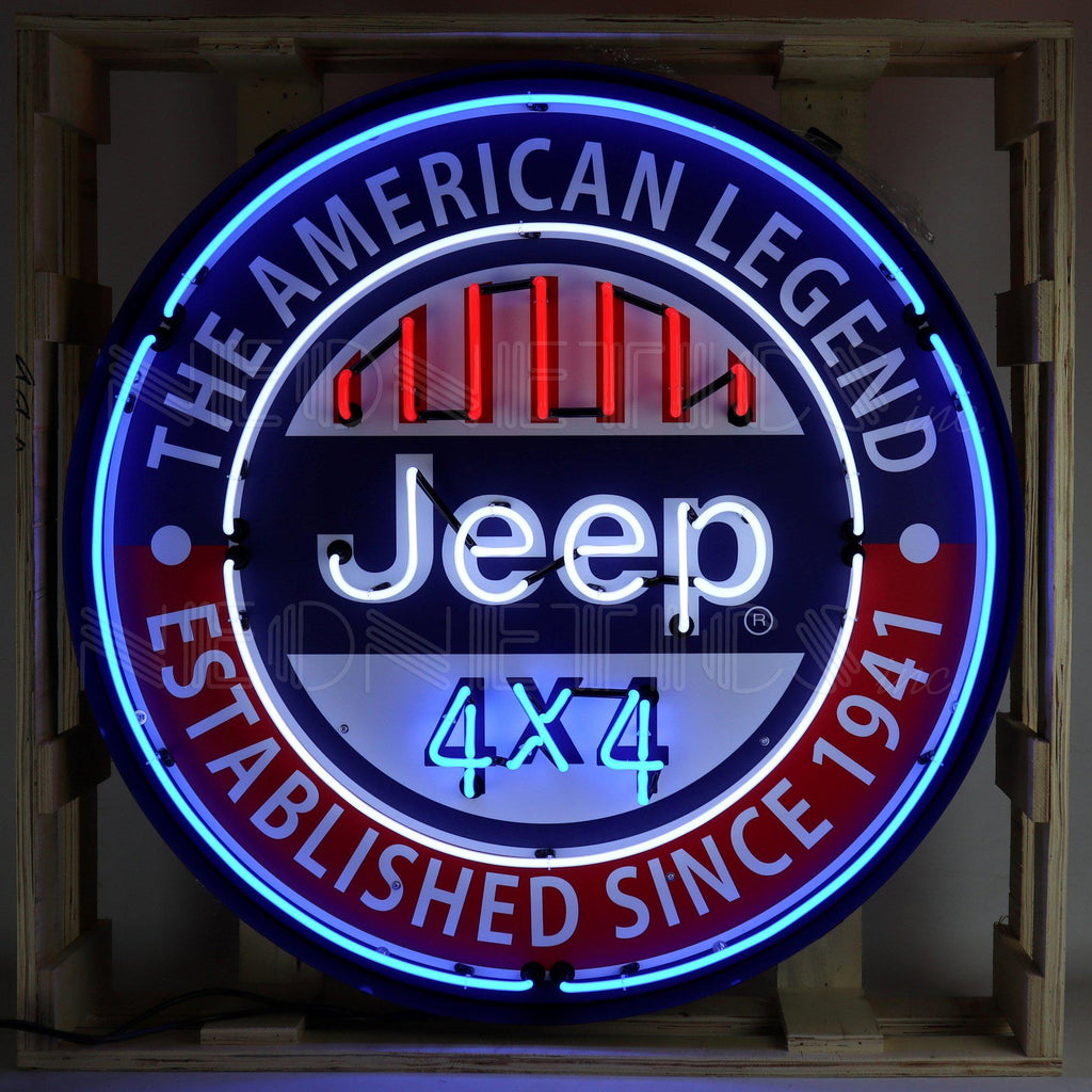 Jeep Neon Sign in Steel Can (36")-Neon Signs-Grease Monkey Garage