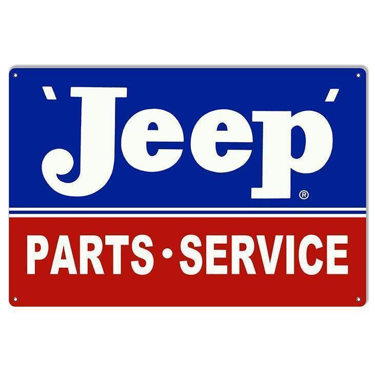 Jeep Parts Service Metal Sign-Metal Signs-Grease Monkey Garage