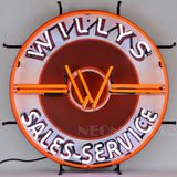 Jeep Willys Sales Service Neon Sign-Neon Signs-Grease Monkey Garage