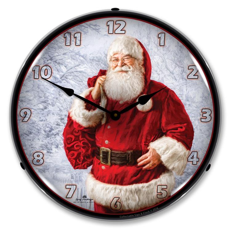 Jolly Santa LED Clock-LED Clocks-Grease Monkey Garage