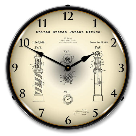 Kavan Rotary Barber Pole1920 Patent Backlit LED Clock-LED Clocks-Grease Monkey Garage